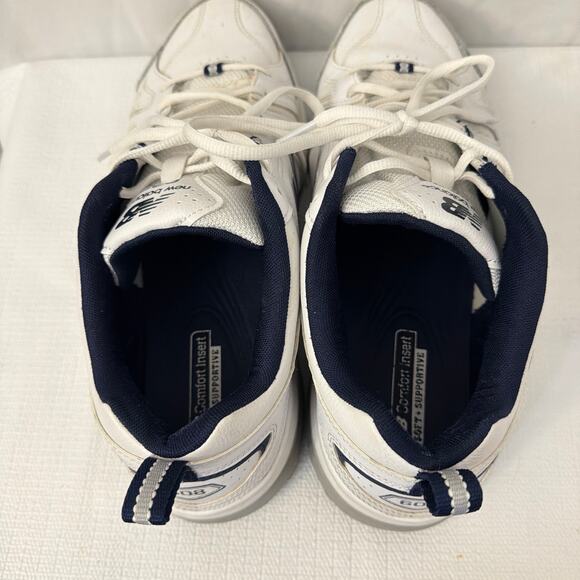 New Balance 608v5 Mens Shoes Size 12D White Navy Leather - Picture 5 of 9